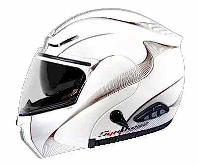 Zeus ZS 3000 E Bluetooth Özellikli Motosiklet Kaskı - Beyaz/Gümüş