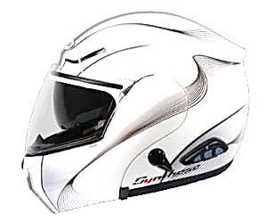 Zeus ZS 3000 E Bluetooth Özellikli Motosiklet Kaskı - Beyaz/Gümüş