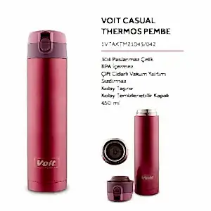 Voit Casual Termos 450 ML - Pembe