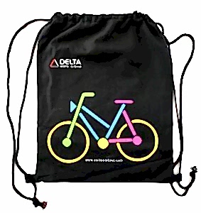 Delta Bisiklet Desenli Büzgülü Kumaş Sırt Çantası