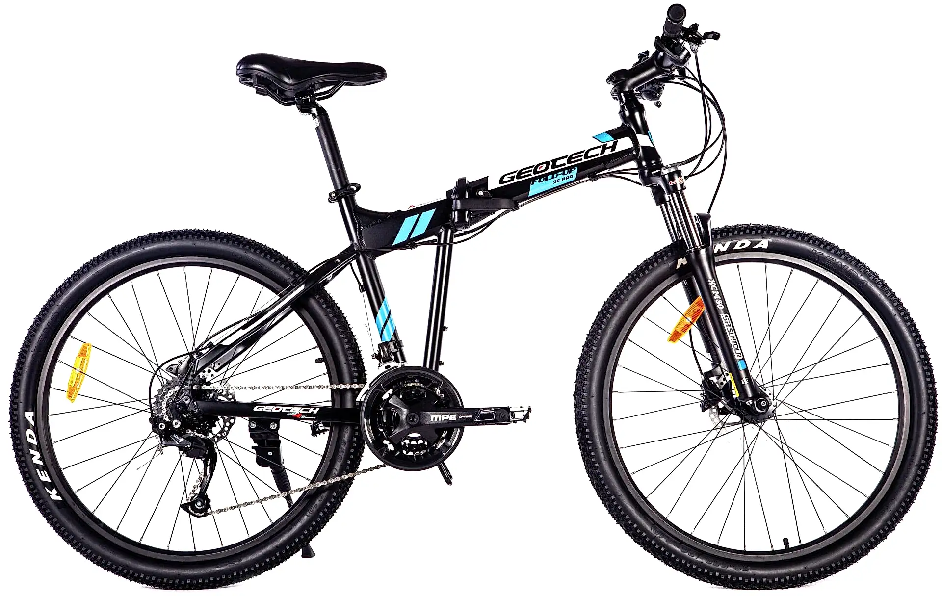 Geotech Fold Up 26D Pro 26 Jant 27 Vites HD Katlanır Dağ Bisikleti - Mat Siyah Mavi 2025