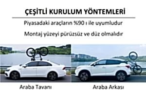 Bisico Fovno Bir Bisiklet için Araç Tavan Üstü Vakumlu Ters Bisiklet Taşıyıcı