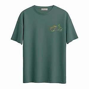 Serra Cavcav Vespa Vibes Oversize T-Shirt - Yeşil