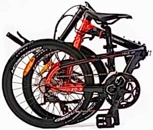 Geotech Fold Up 20.3 20 Jant 18 Vites HD Katlanır Bisiklet - Siyah Kırmızı