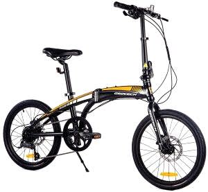 Geotech Fold-Up 20.2 20 Jant 8 Vites HD Katlanır Bisiklet - Mat Siyah Turuncu
