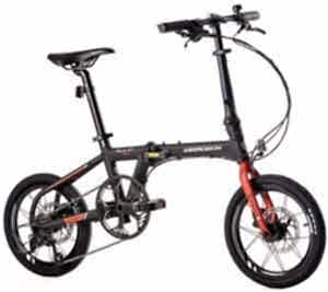 Geotech Fold Up 16D 16 Jant 9 Vites HD Katlanır Bisiklet - Mat Siyah Kırmızı
