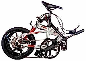 Geotech Fold Up 16D 16 Jant 9 Vites HD Katlanır Bisiklet - Gümüş Kırmızı