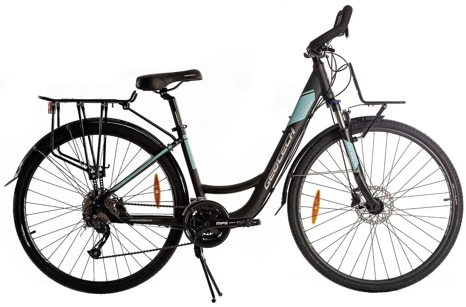 Geotech Life 28 0.1 28 Jant 27 Vites HD Şehir Tur Bisikleti - Mat Siyah Mavi