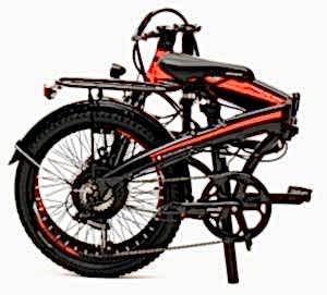 Geotech Fold-Up E20 Elektrikli Katlanır Bisiklet - Siyah/Kırmızı