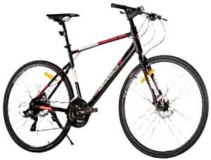 Geotech Trip 4 28 Jant 24 Vites HD Şehir Tur Bisikleti - Siyah Kırmızı