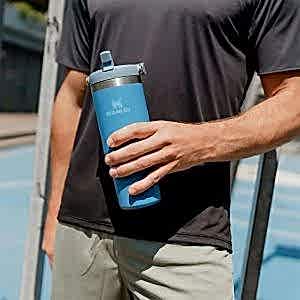 Stanley The IceFlow Flip Straw Pipetli Termos Bardak 0,89 LT - Açık Mavi