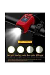 XBYC 6128 Usb Şarjlı Bisiklet Işıklı Korna Siyah