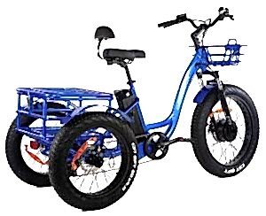 Geotech Trio Deluxe Elektrikli Üç Tekerlekli Kargo Bisikleti Mavi 2025