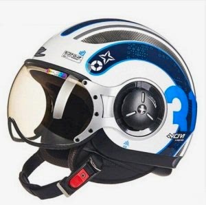 Zeus Zs 218 Motosiklet Kaskı - Beyaz/Mavi SS1